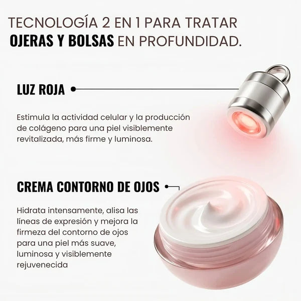 Crema Antiojeras + Masajeador de Luz Roja
